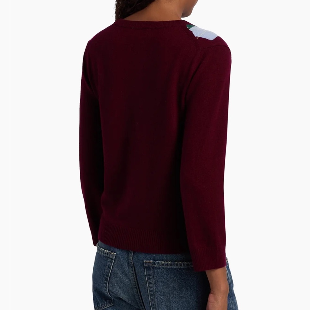 GANNI Argyle Wool-Cashmere Cardigan - Picture 5 of 10